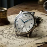 Rare vintage Jadar mechanical wristwatch with guilloche dial and blued steel hands (AI Generated Image)